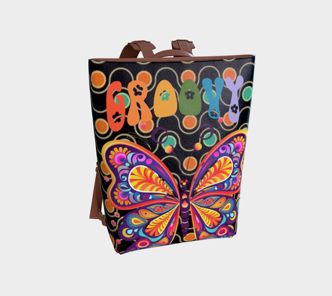 Groovy Butterfly Vegan Leather Backpack