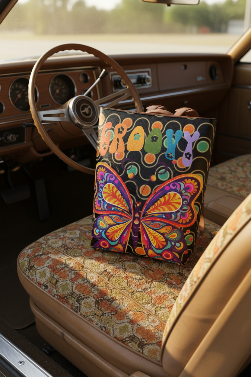 Groovy Butterfly Vegan Leather Backpack