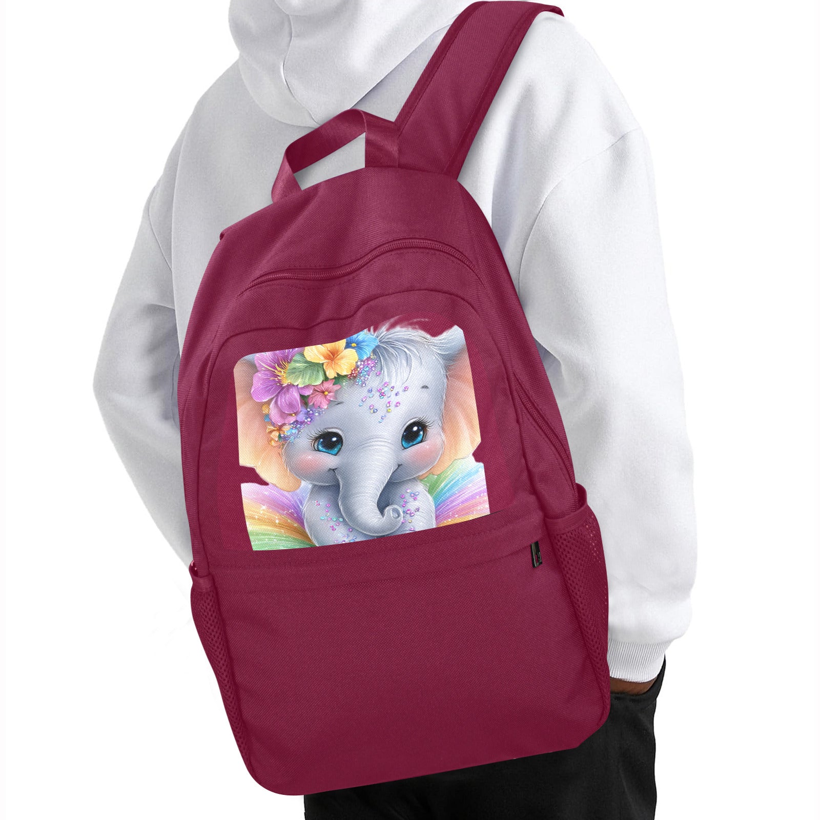 Baby Elephant Casual Backpack (Upper Part Printing) (Model 1753)