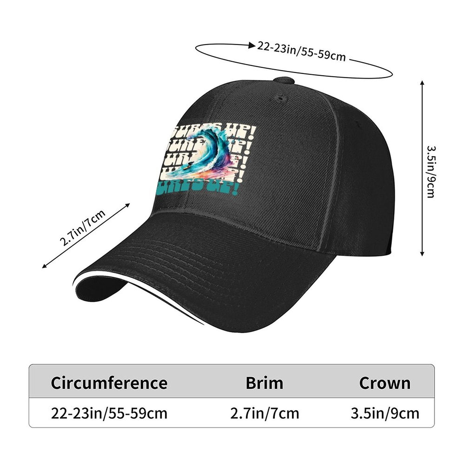 Surf's Up Sandwich Visor Baseball Cap for Men & Women