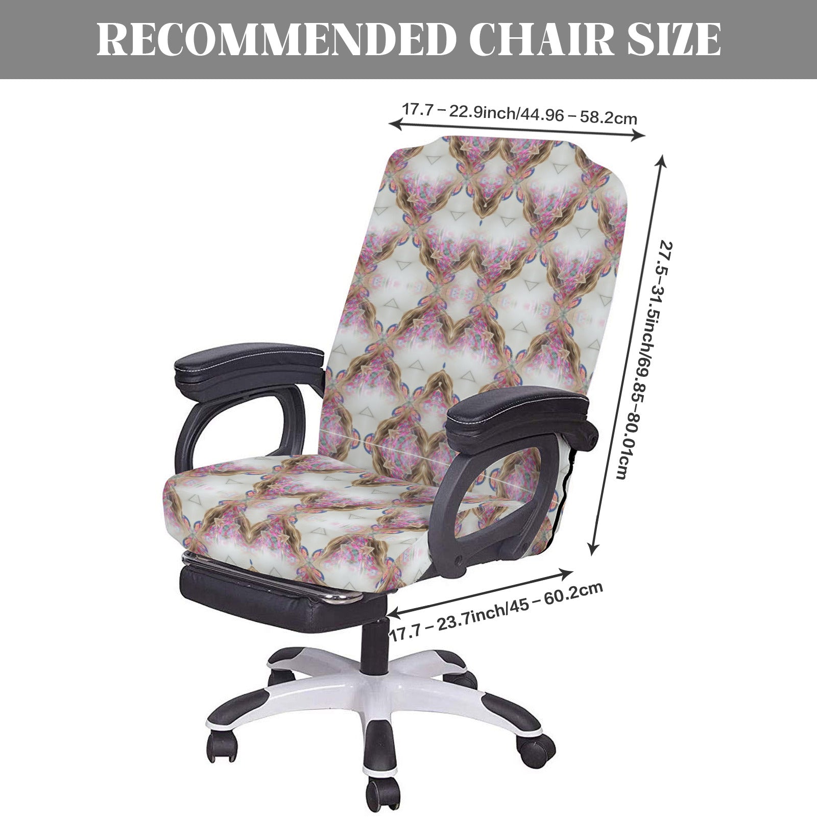 Elegant Pink Diamond Design Office Chair Cover (Made in USA)