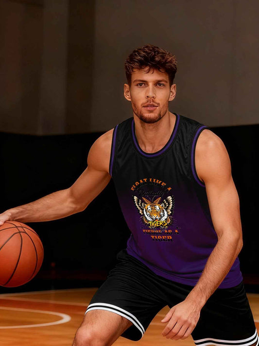 Float Like a Butterfly Fierce Tiger Adult Purple Basketball Jersey | Ships From USA