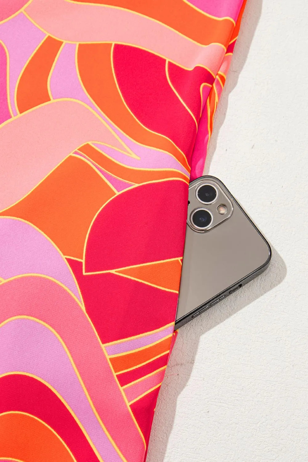 Abstract Floral Print Sleeveless Shift Mini Dress