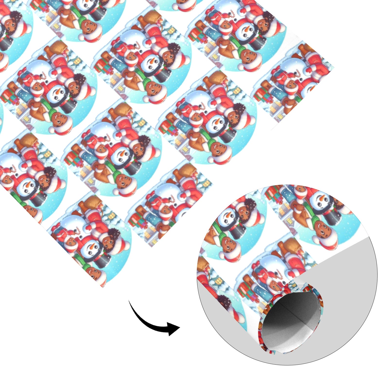 Christmas Family 2 Rolls of Coated Gift Wrapping Paper (Made in USA)