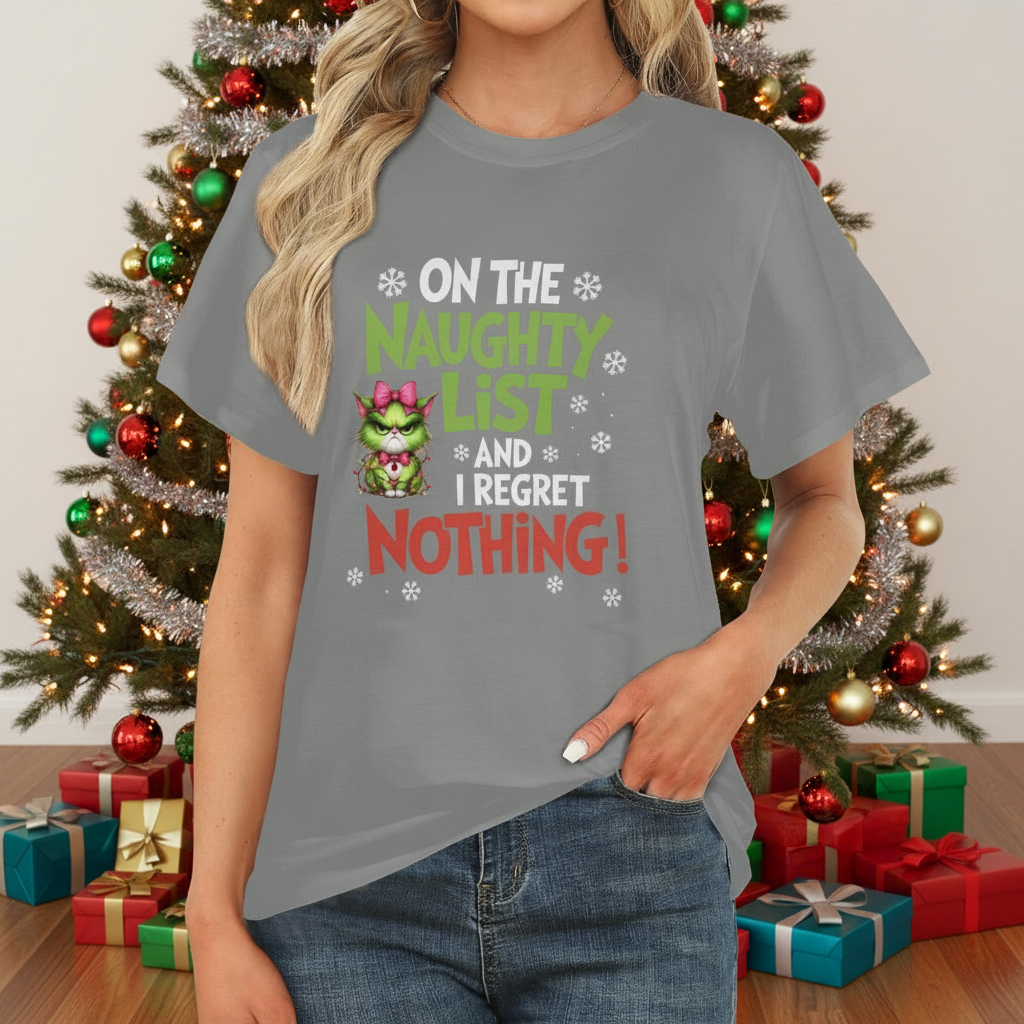 On The Naughty List Classic Grey Women's T-Shirt (Made in USA)