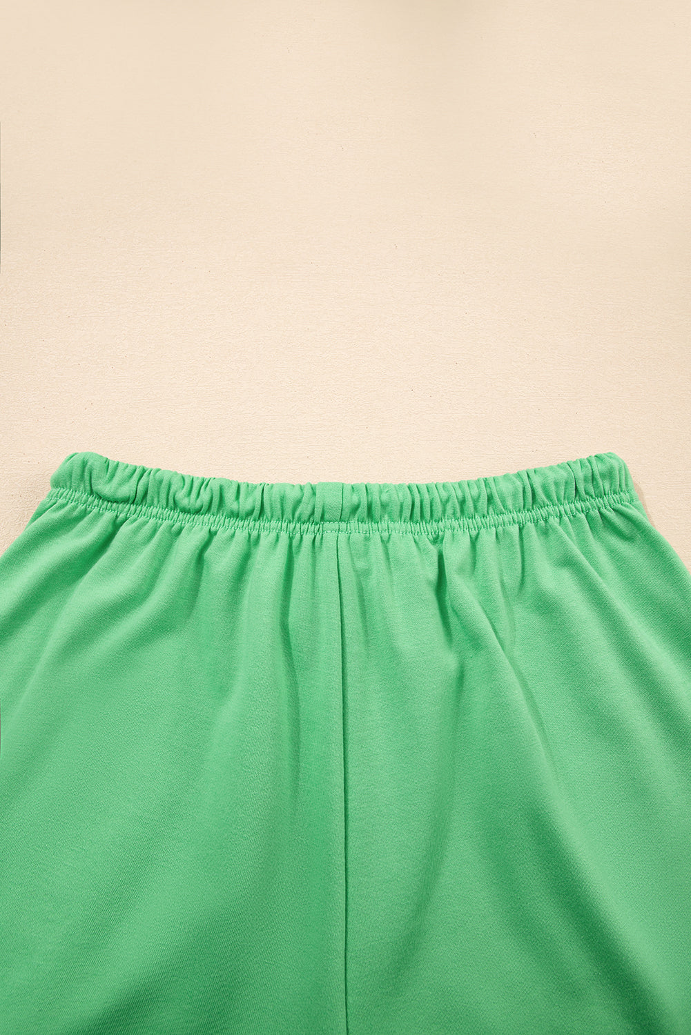 Bonbon V Neck Drop Shoulder Tee and Patchwork Shorts Set