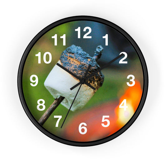 Roasted Marshmallow on a Stick Smores Wall Clock - Shell Design Boutique