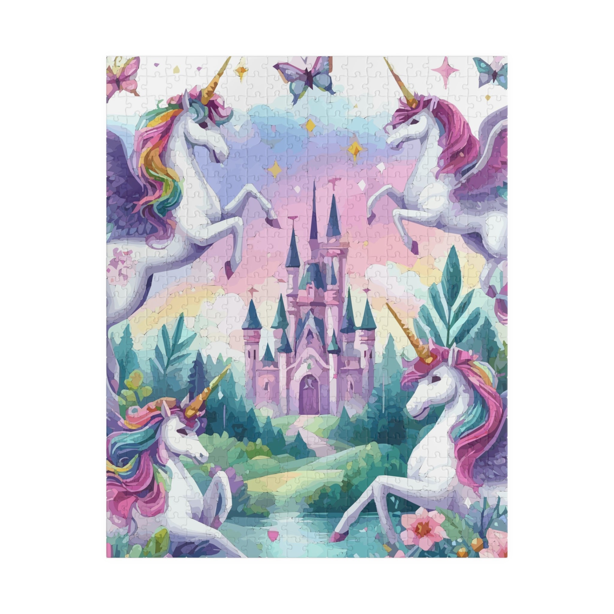 Castle with Flying Unicorns Puzzle (110, 252, 520, 1014-piece)