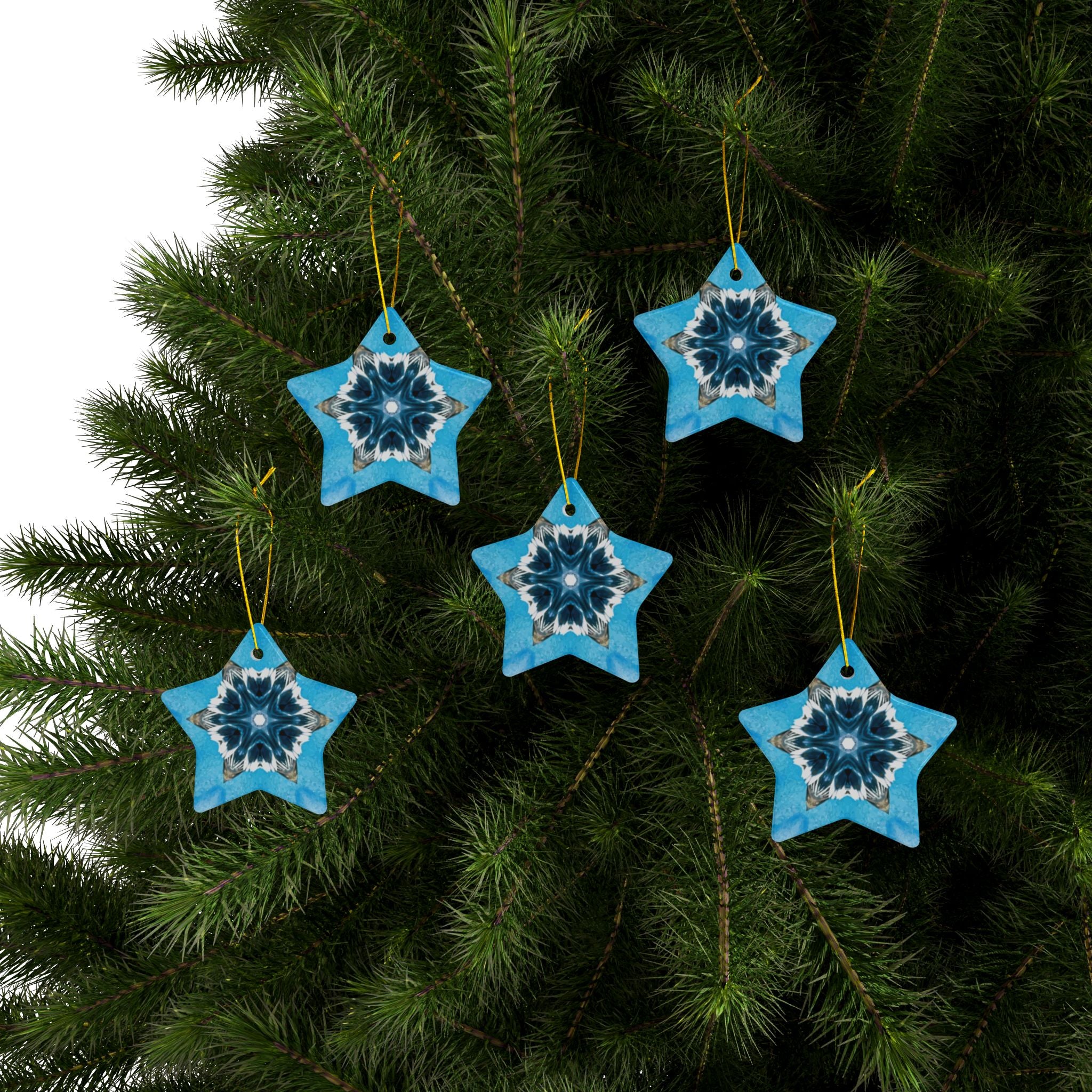 Blue Diamond Ceramic Ornaments 2-Sided Print (1pc, 3pcs, 5pcs, or 10pcs)