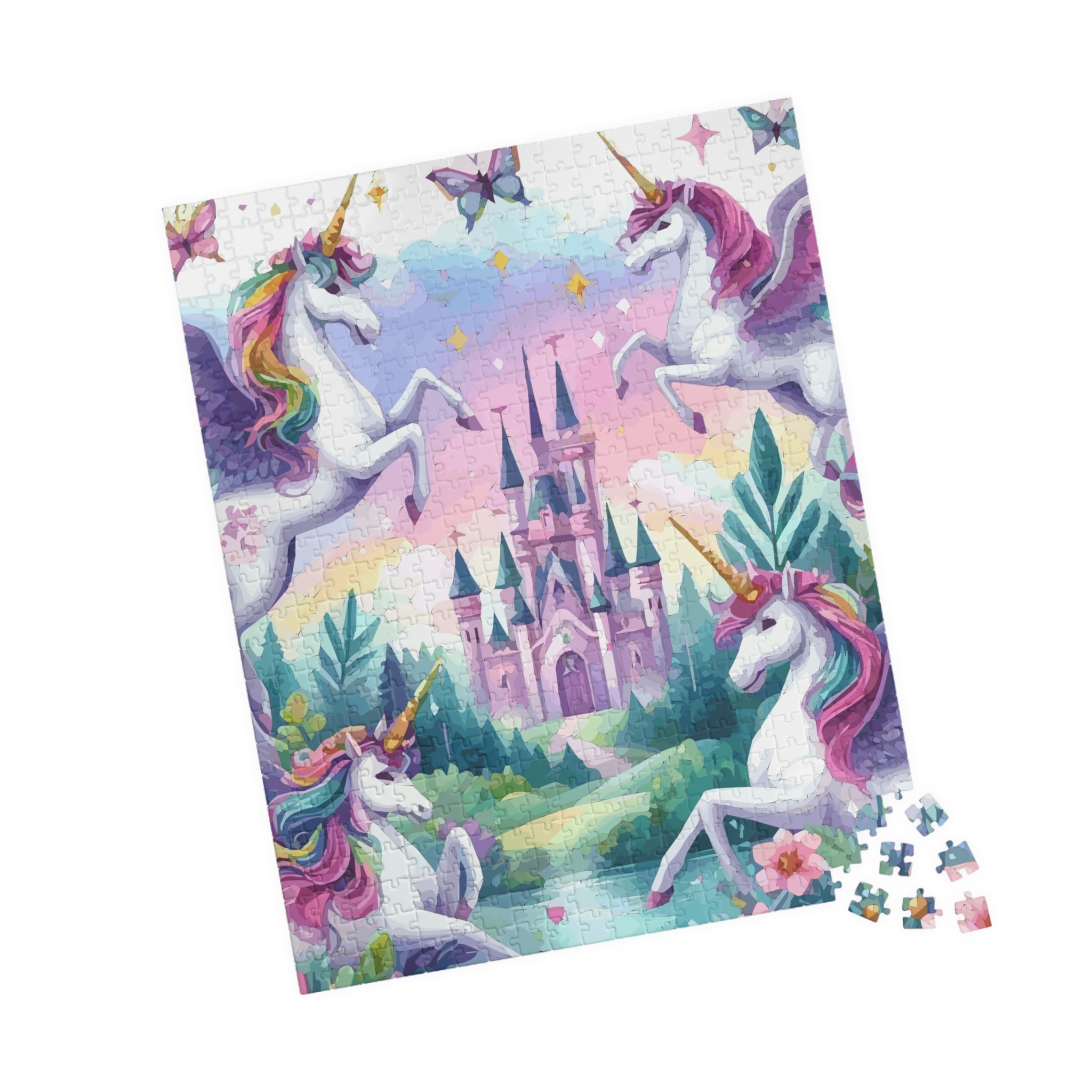 Castle with Flying Unicorns Puzzle (110, 252, 520, 1014-piece)