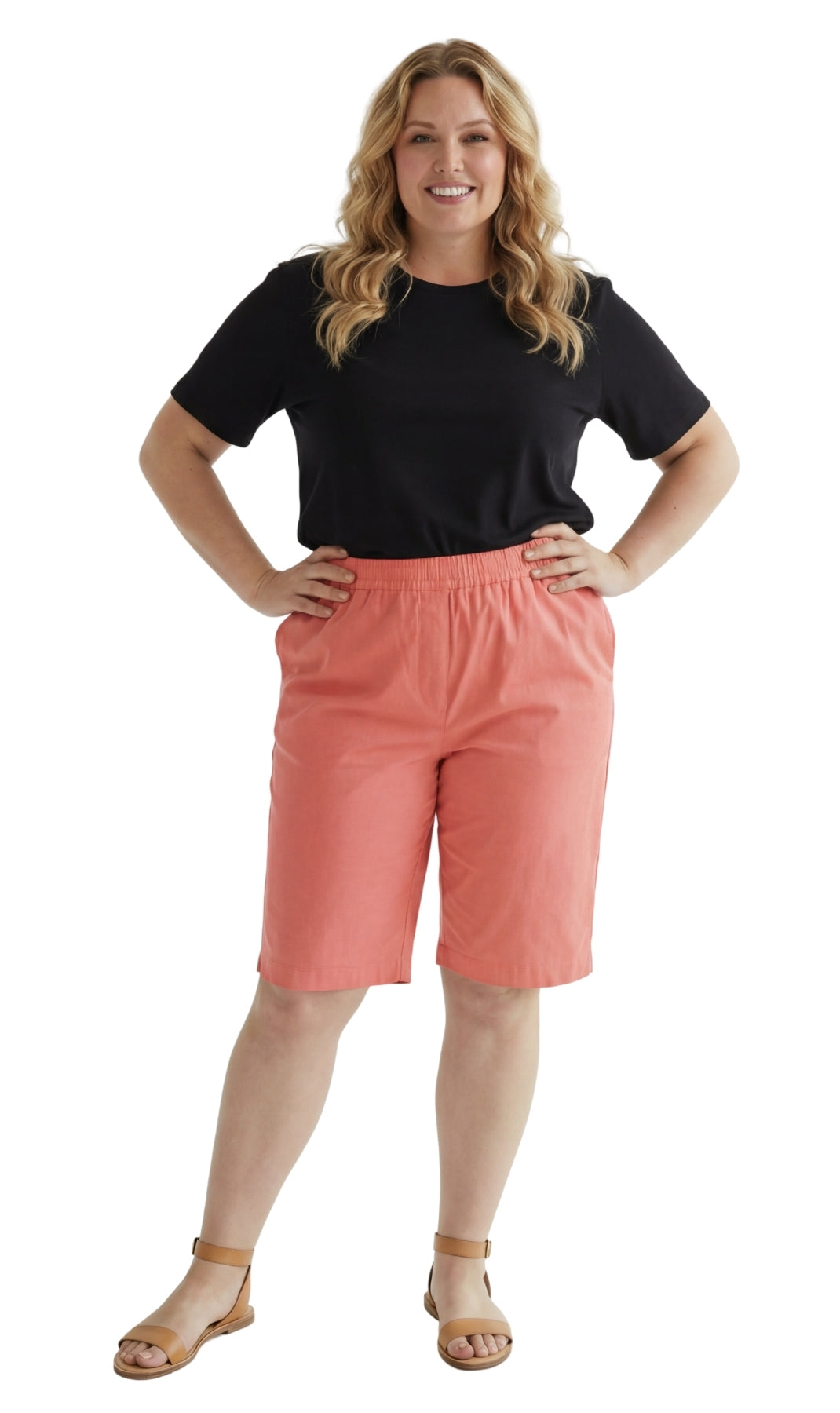 Women's Easy Pull on Bermuda Shorts in Denim and Twill