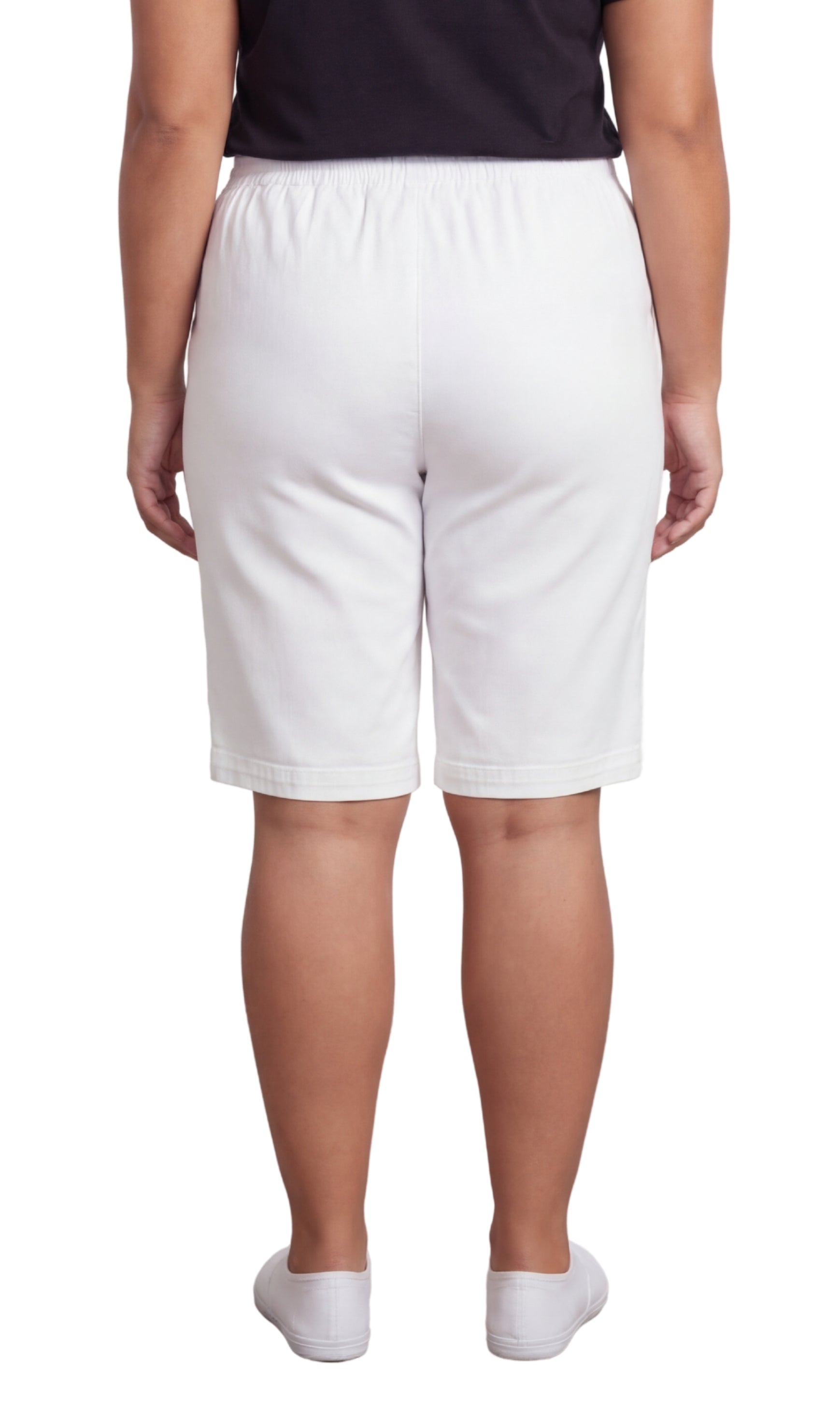 Women's Easy Pull on Bermuda Shorts in Denim and Twill