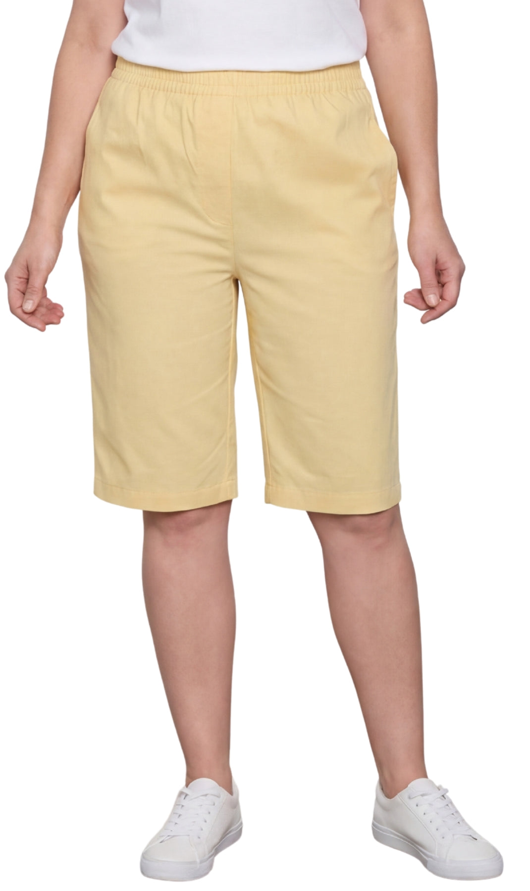 Women's Easy Pull on Bermuda Shorts in Denim and Twill