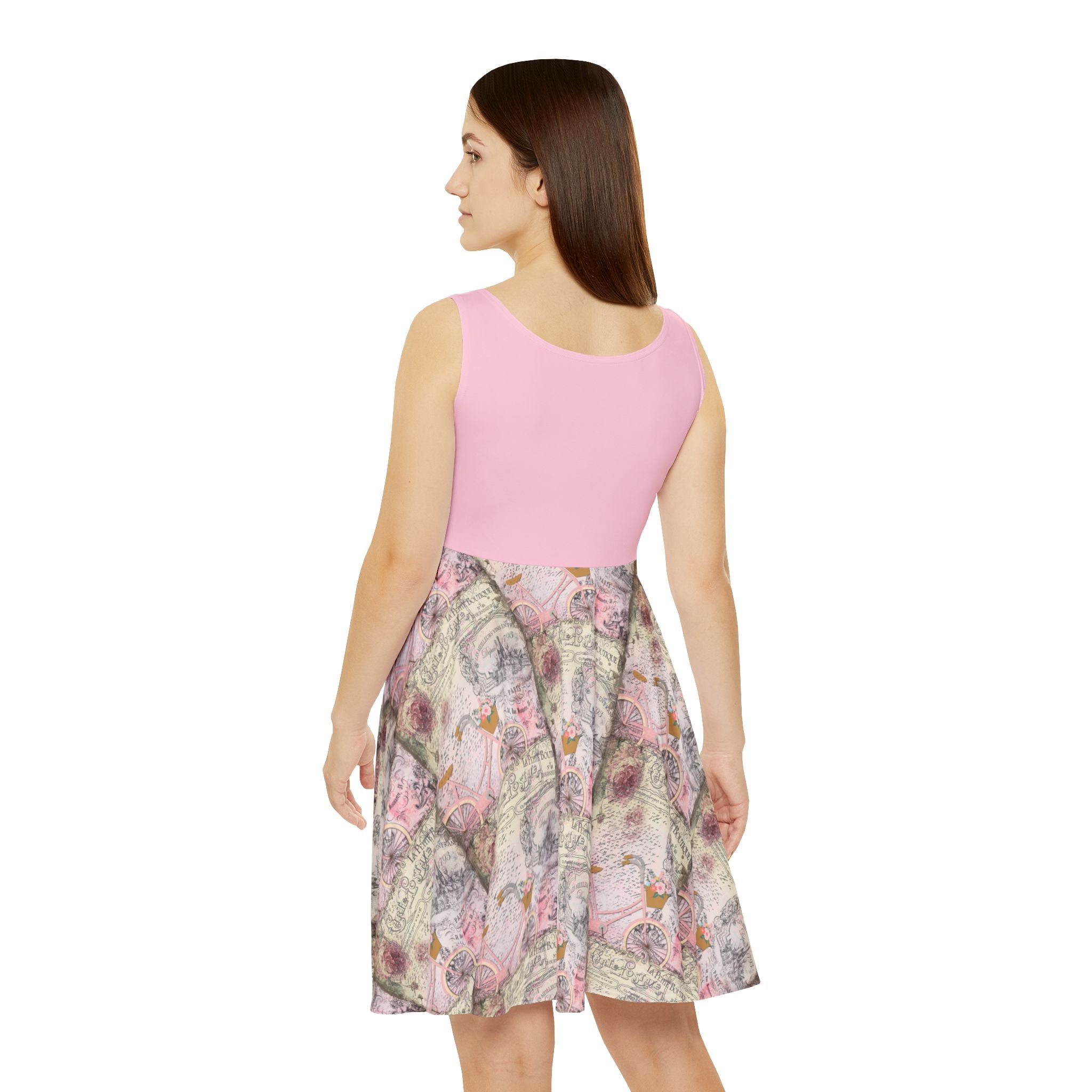 Women's Pink Fashionable Paris Short Skater Dress