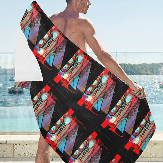 ¡Cinturón de seguridad! Toalla de playa todoterreno con tracción en las cuatro ruedas de 31,5 x 71 pulgadas (fabricada en EE. UU.)