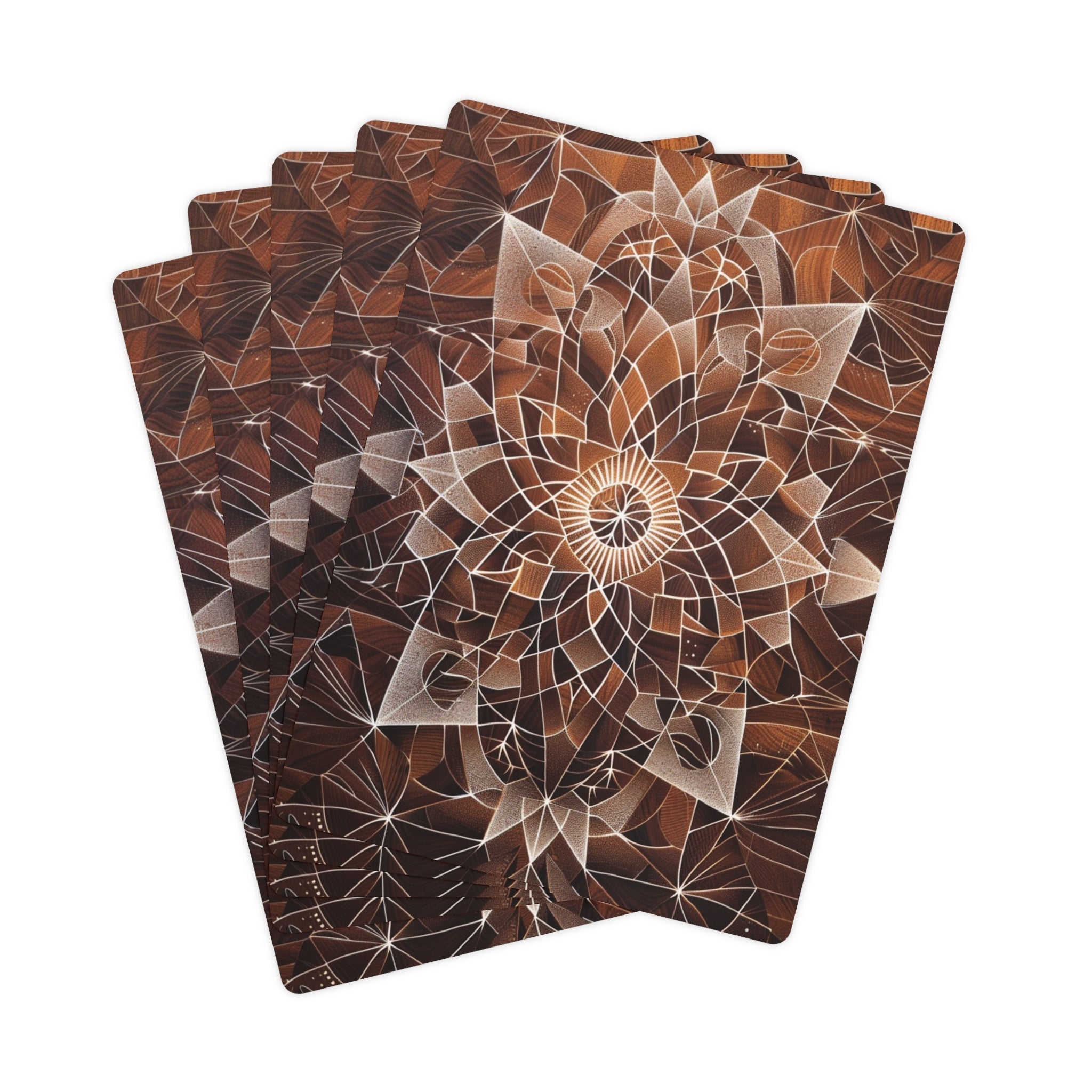 Brown Geometric Design Playing Cards