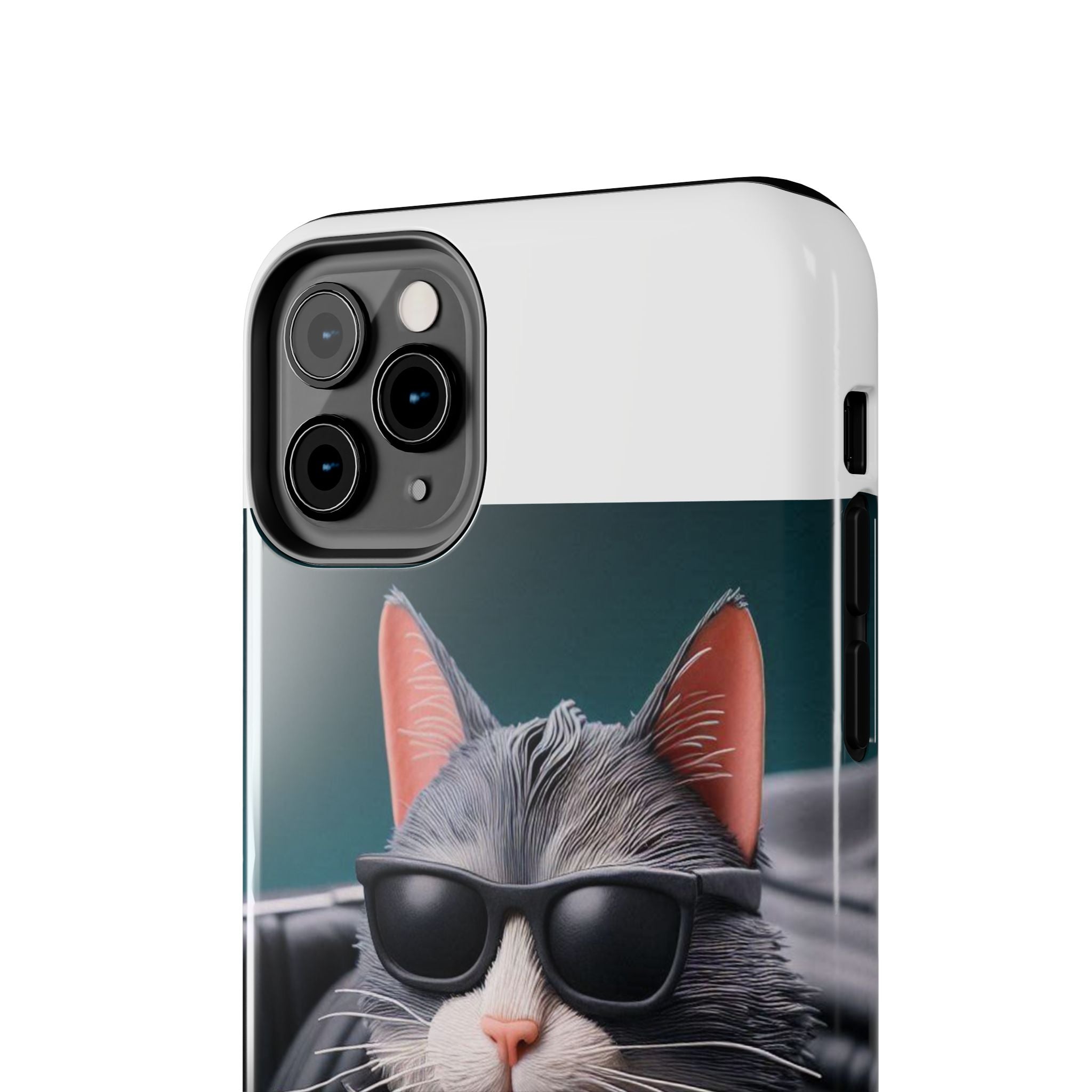 Cool Cat in Leather Jacket Driving Car Mobile Phone Case