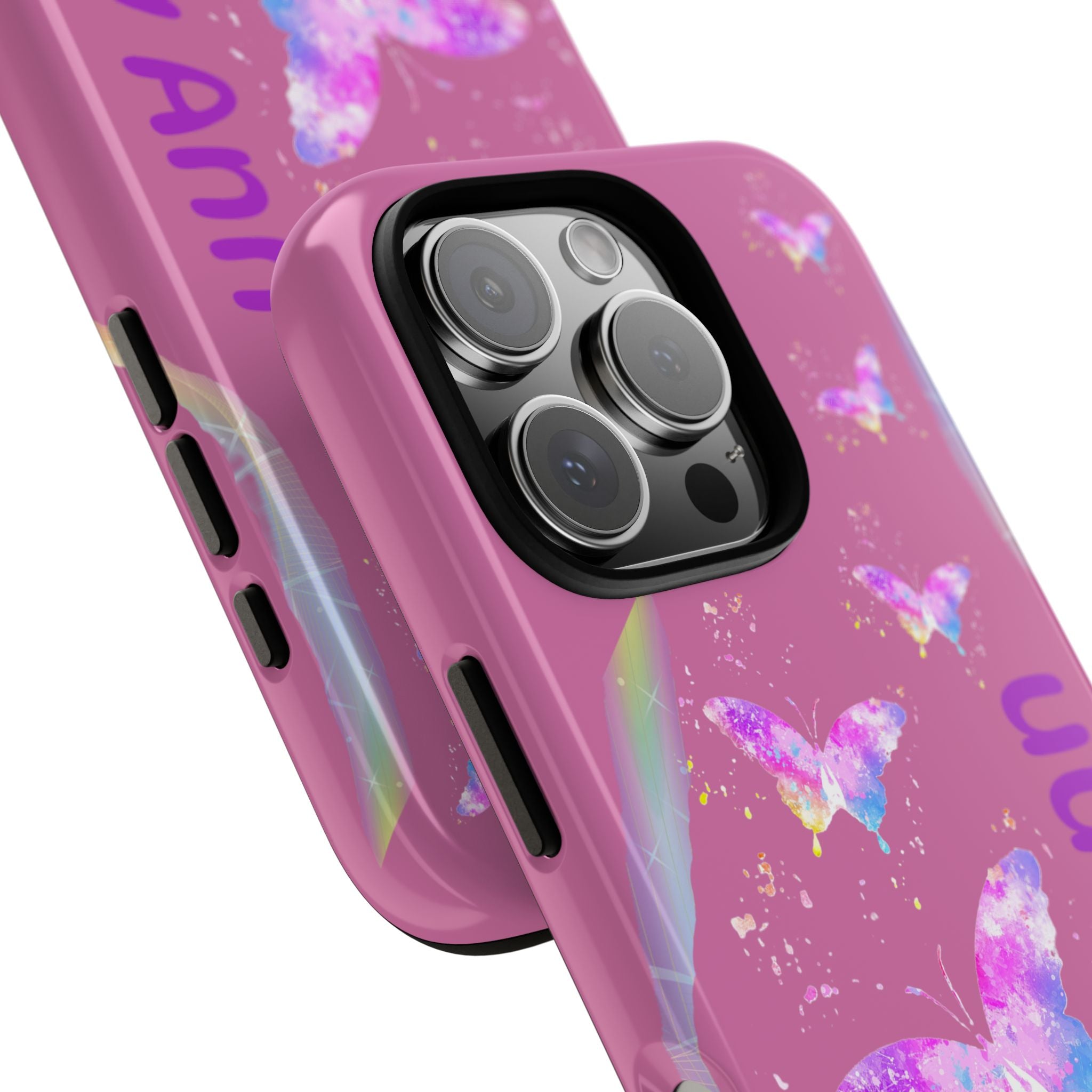 Personalized Butterfly Phone Case, Floral Phone Cover, Customizable Phone Case, Gift for Her, Pastel Decor