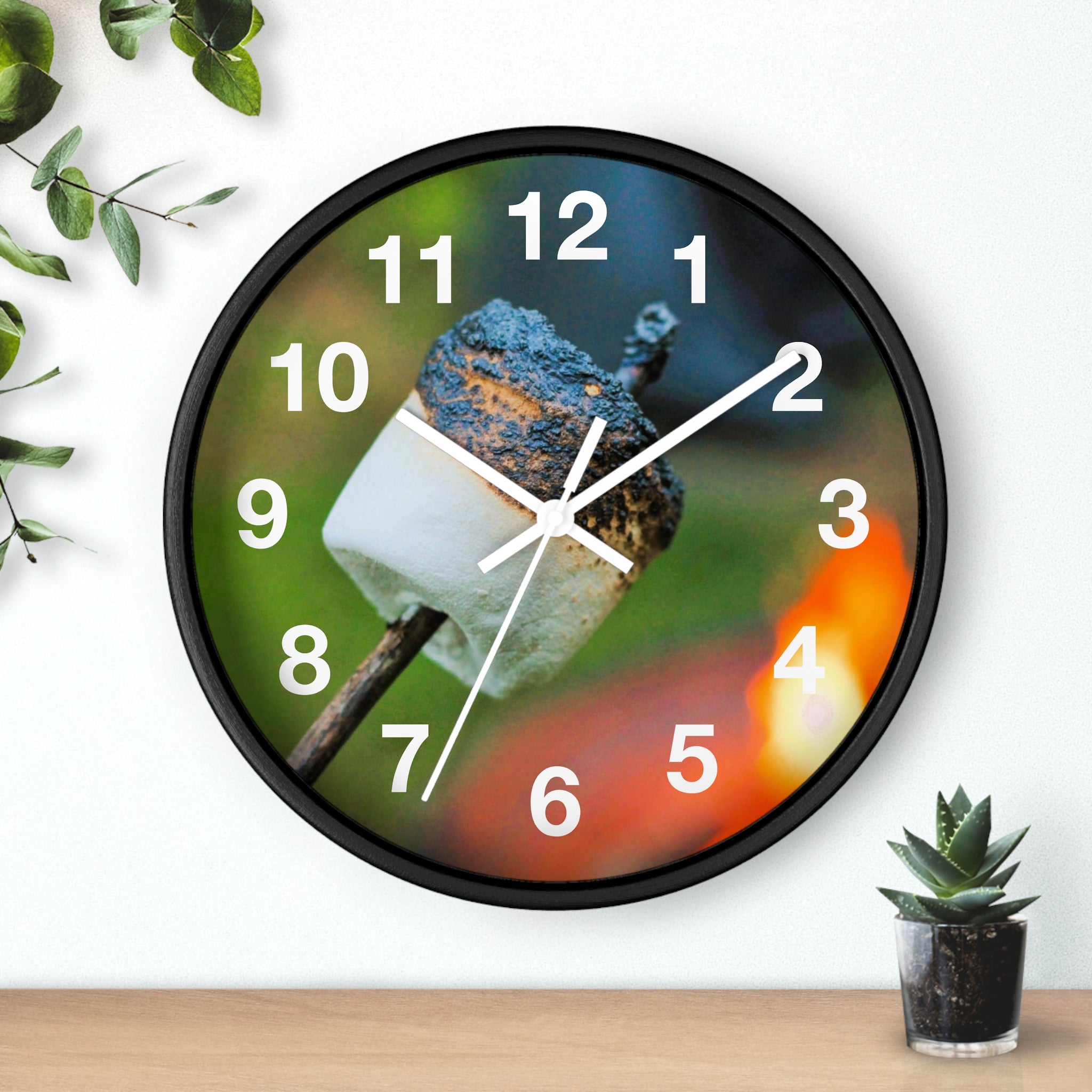 Roasted Marshmallow on a Stick Smores Wall Clock - Shell Design Boutique