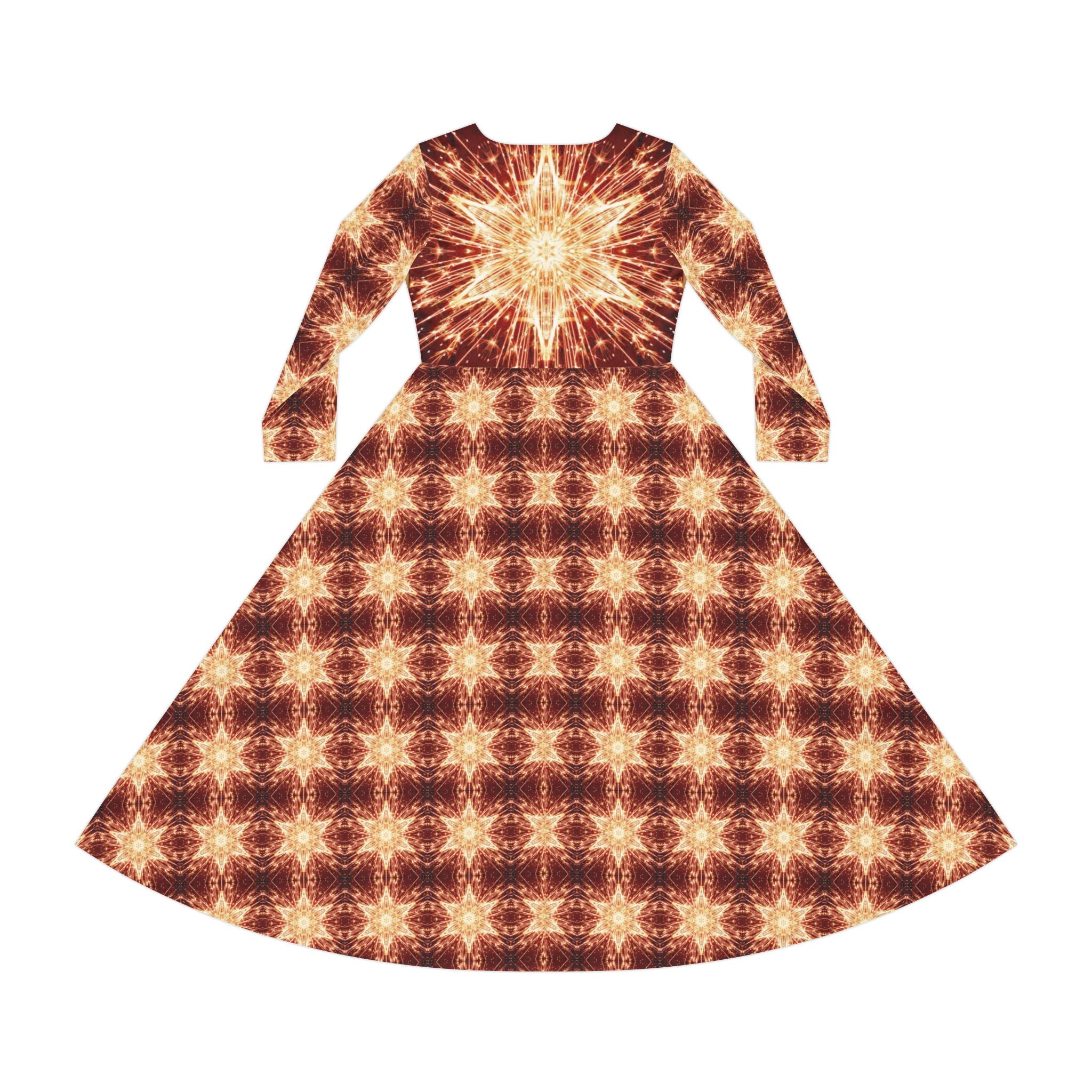 Women's Fiery Star Long Sleeve Midi Dress