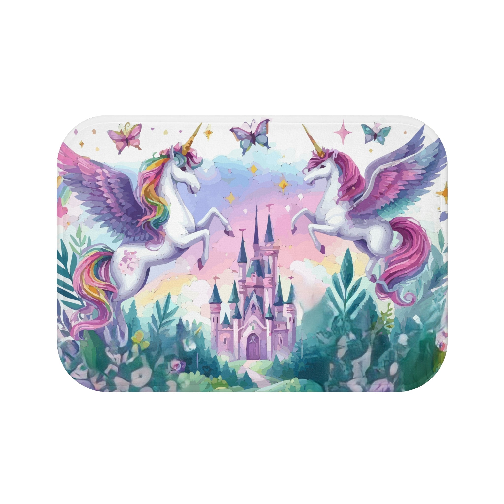 Purple Flying Unicorns Bathroom Decor Bundle