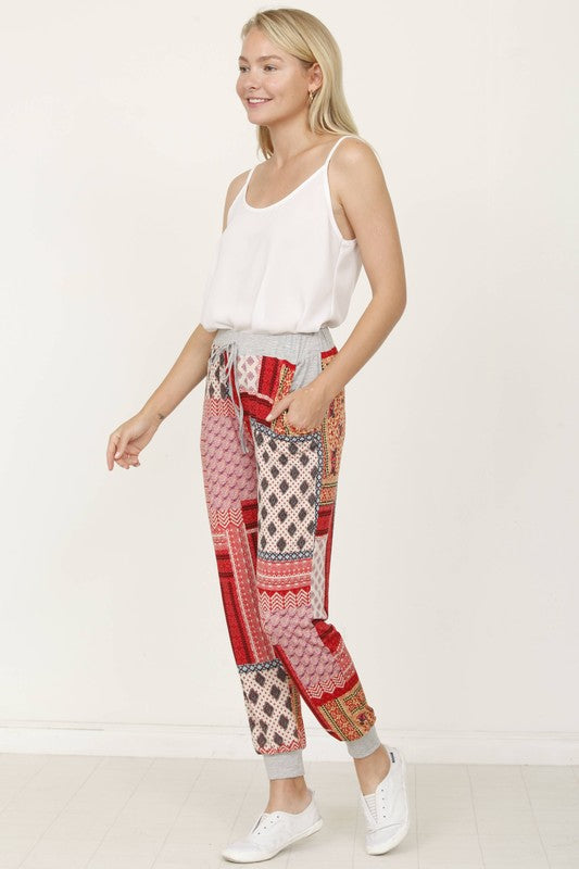 Women's Quilted Print Plus Size Joggers