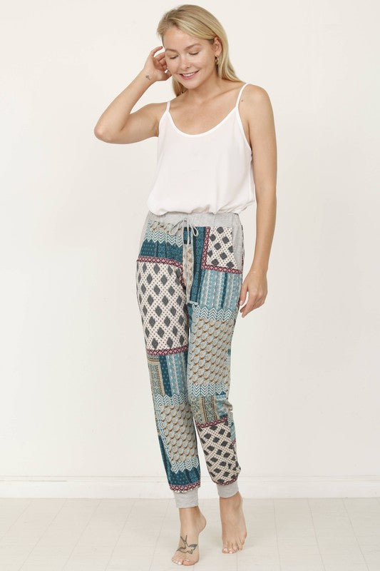 Women's Quilted Print Plus Size Joggers