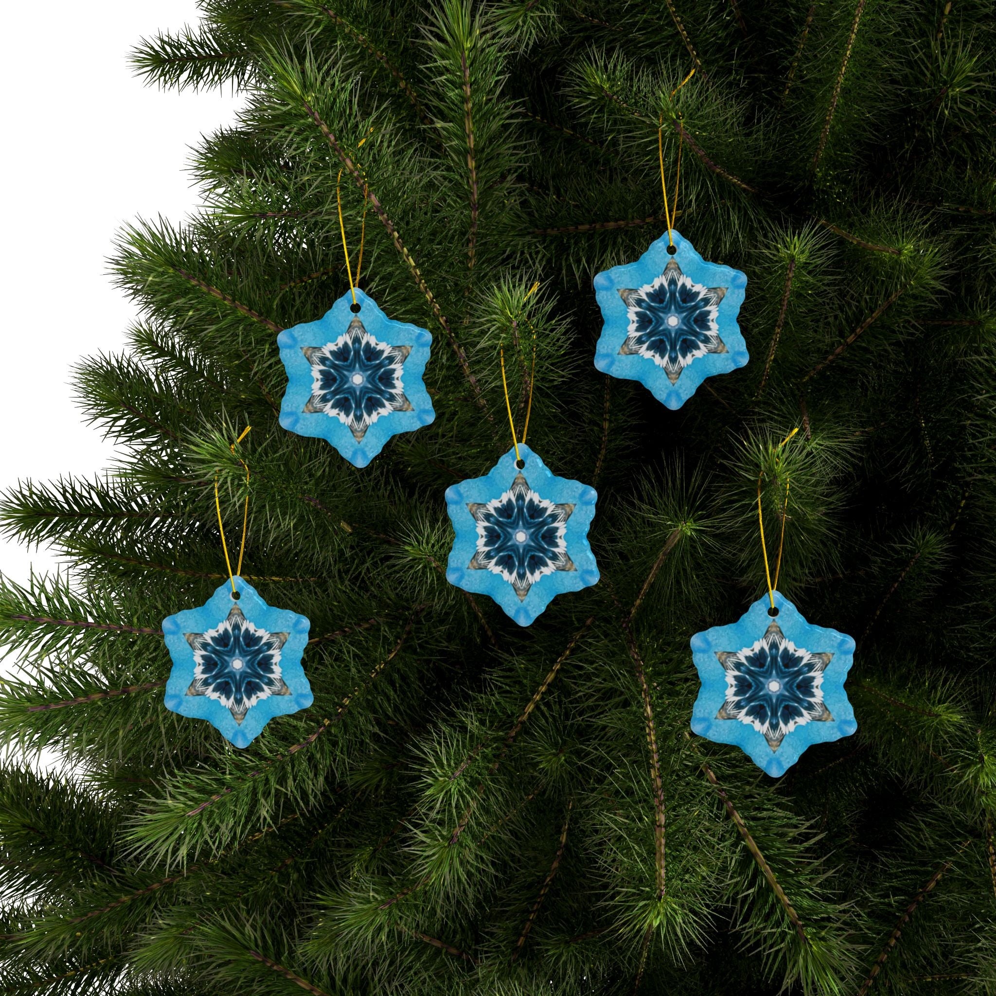 Blue Diamond Ceramic Ornaments 2-Sided Print (1pc, 3pcs, 5pcs, or 10pcs)