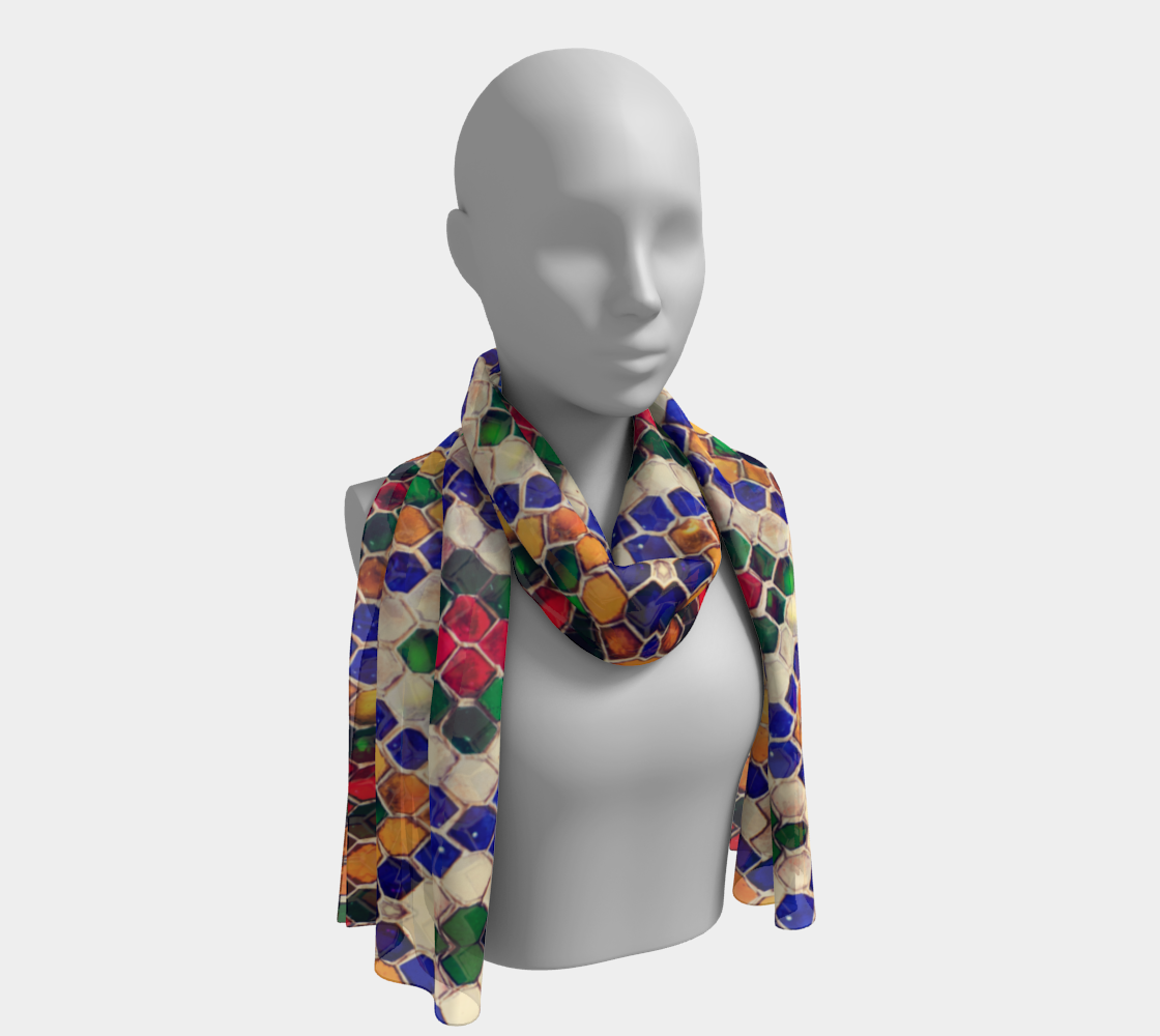 Women's Colorful Diamond Pattern Long Scarf