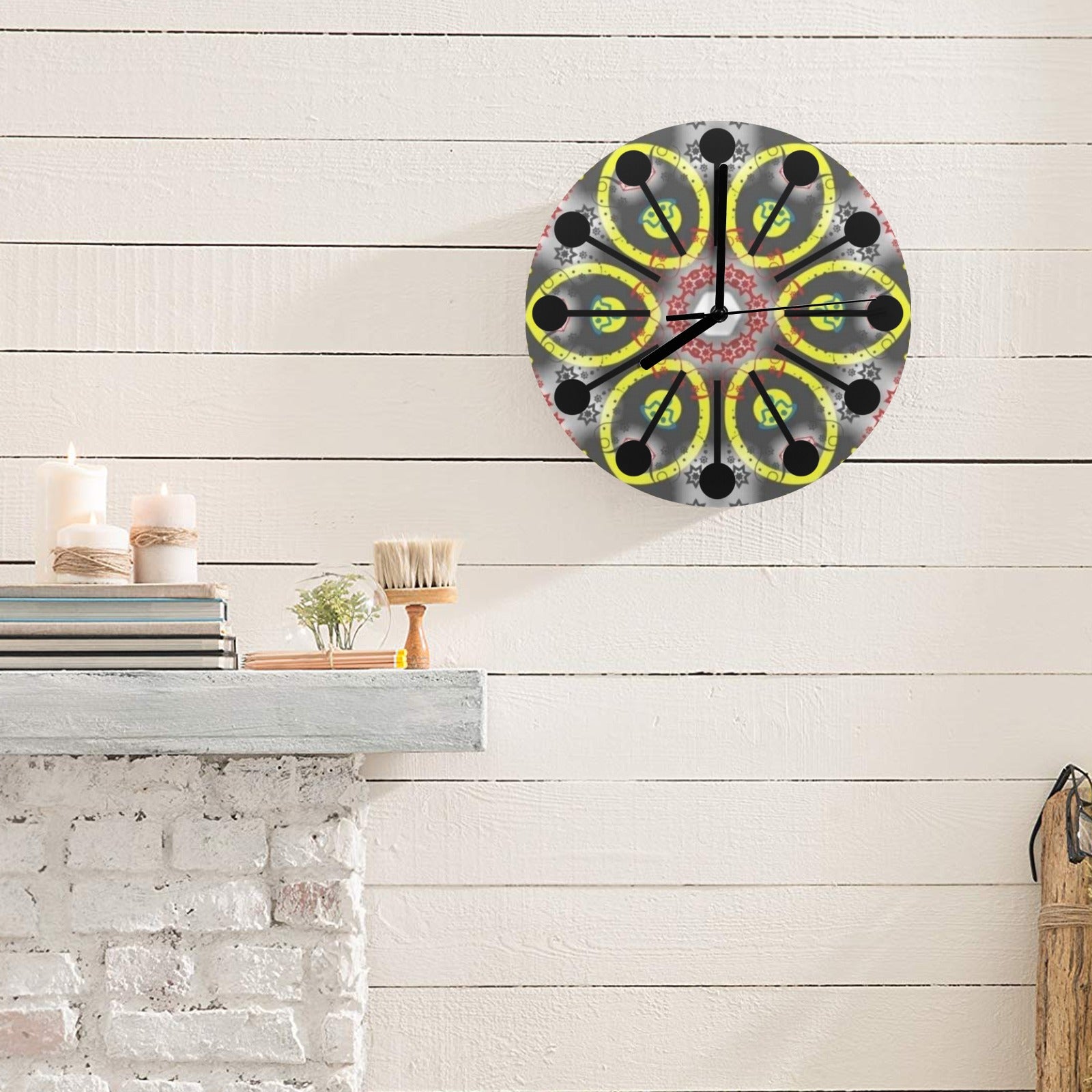 Yellow Designs Clock Personalized Wall Clock (Made in USA)