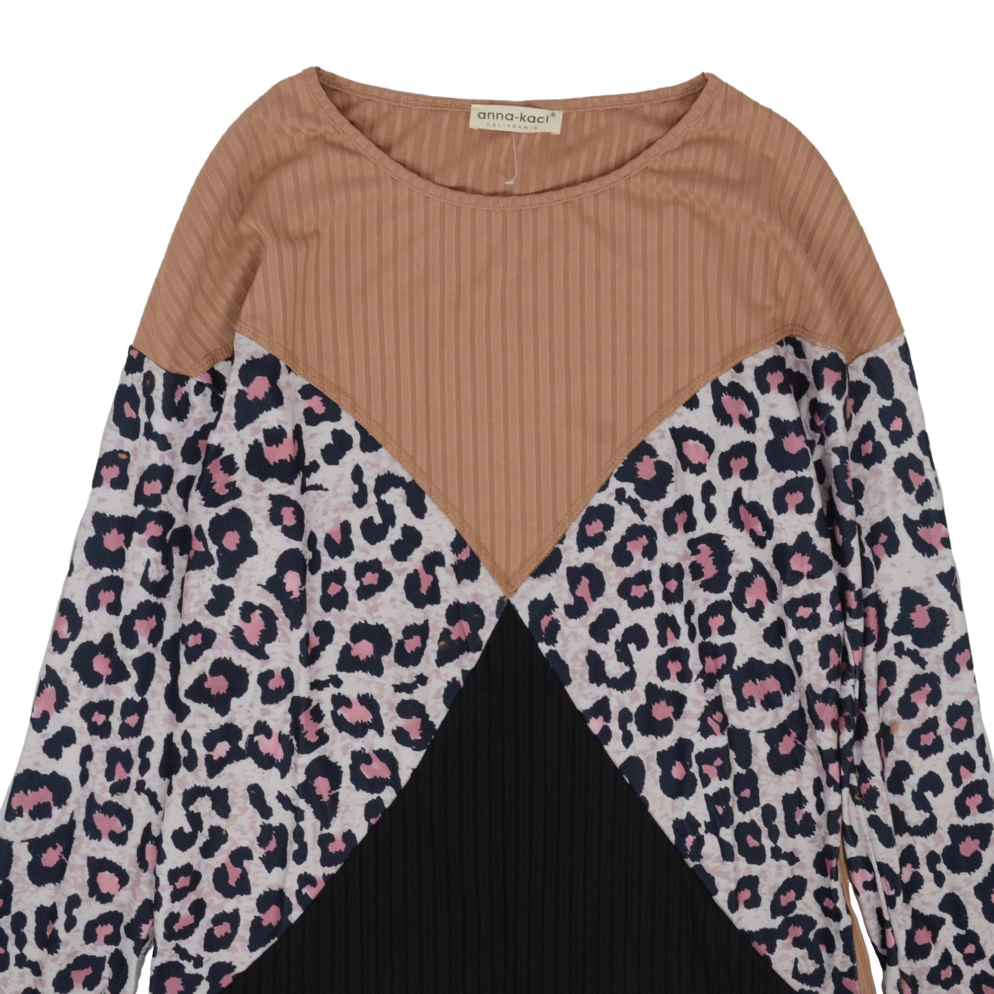 Color Block Ribbed Knit Sweater