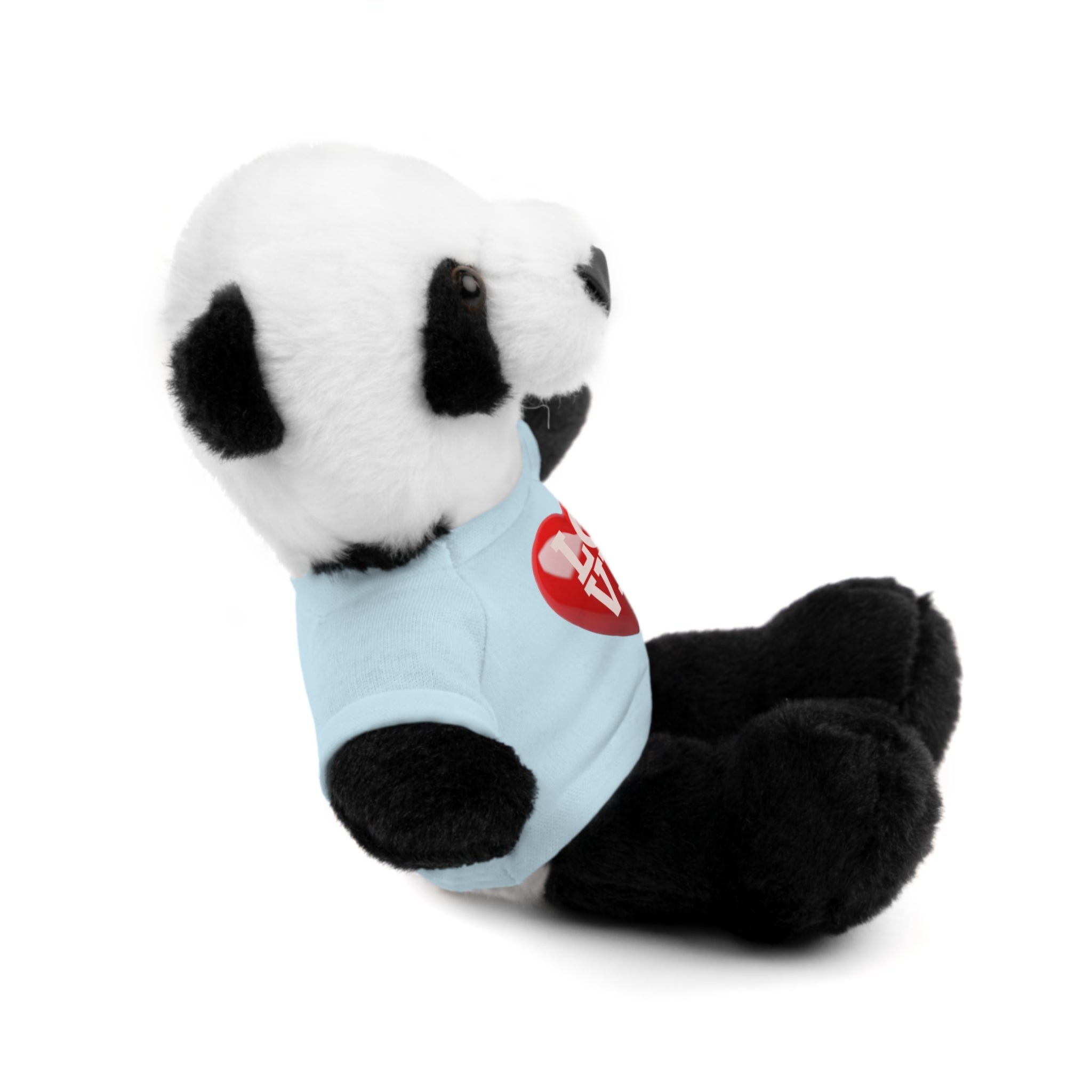 Stuffed Animal Wearing T-shirt with Red Heart and Love