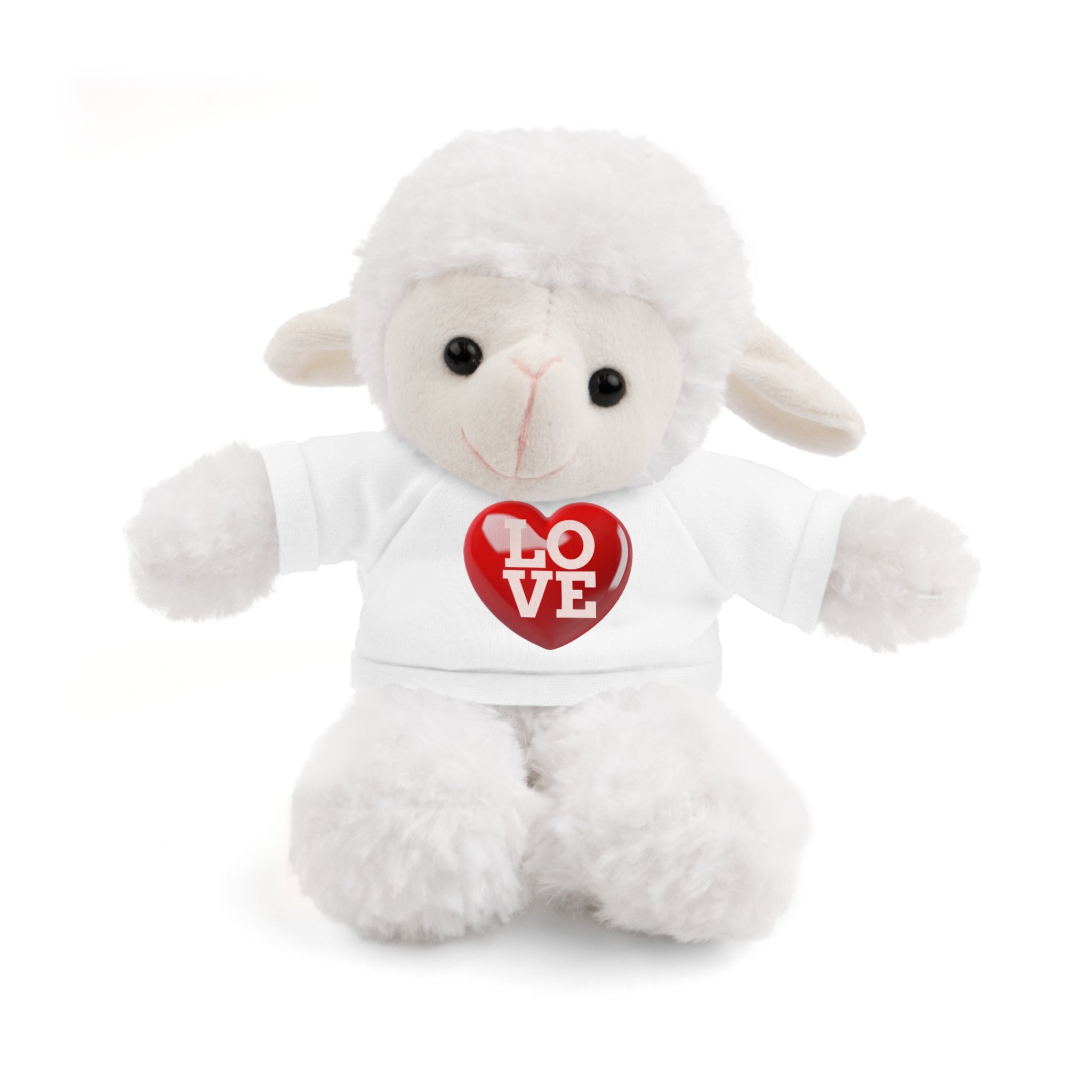 Stuffed Animal Wearing T-shirt with Red Heart and Love