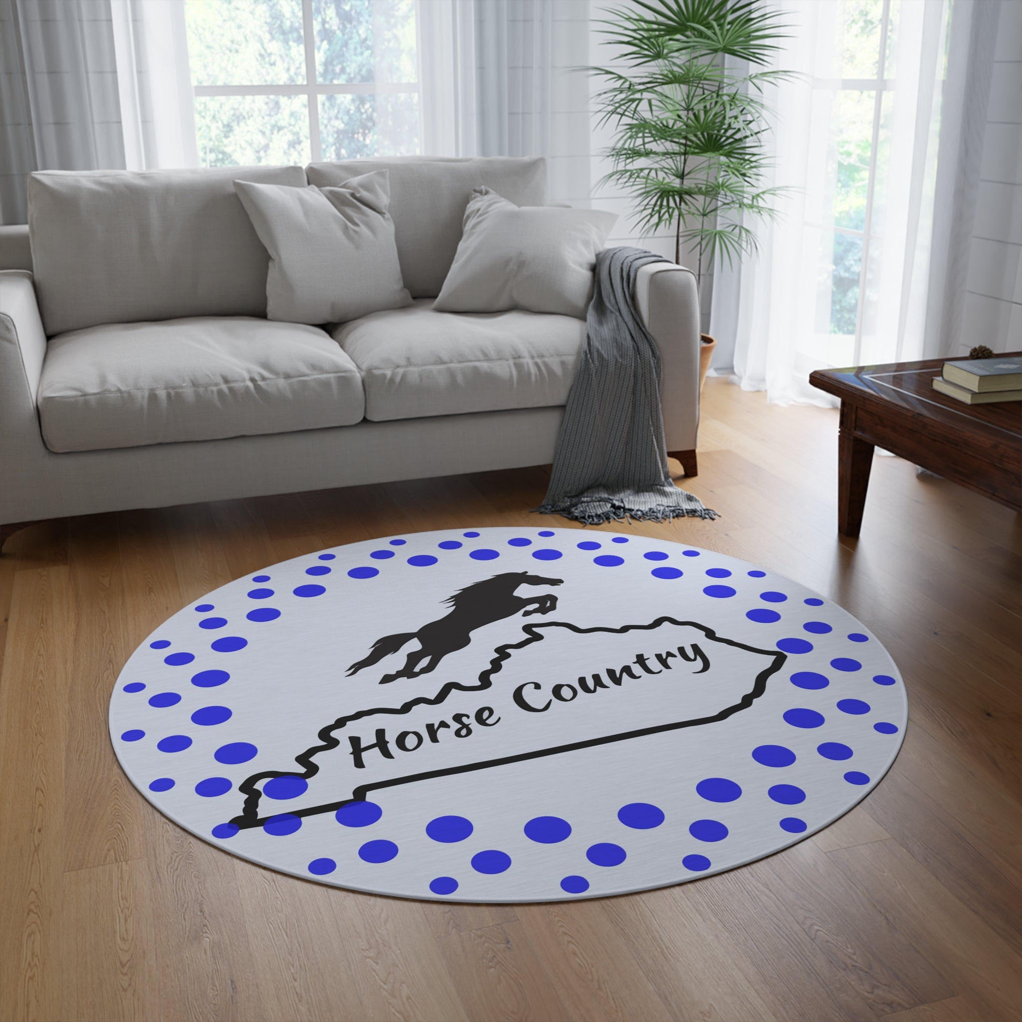 Kentucky is Horse Country Round Rug