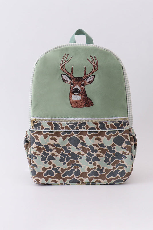 Light Green & Camo Deer Print Backpack