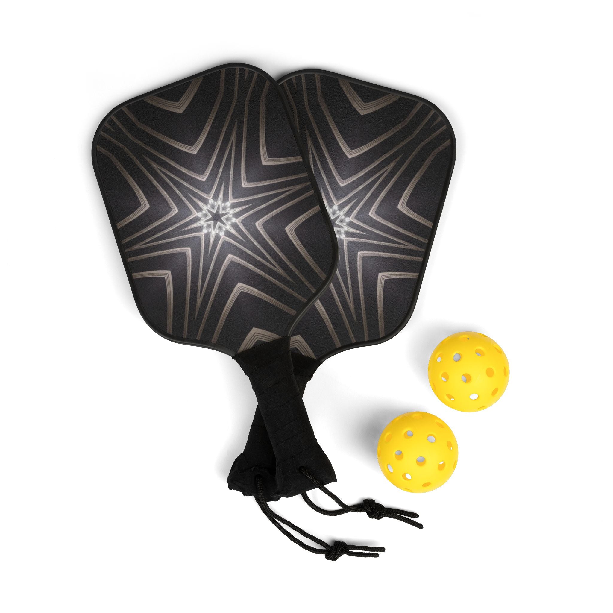 Glowing Star Pickleball Kit includes Ball and Paddles