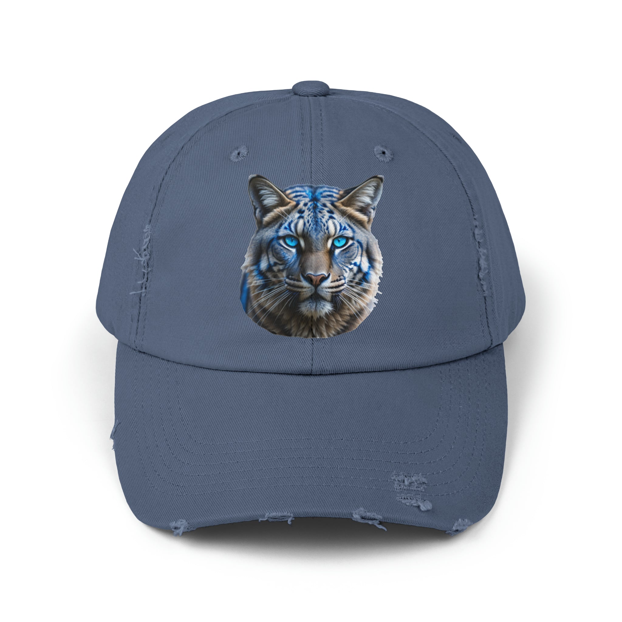 Blue Wildcat Unisex Distressed Baseball Cap
