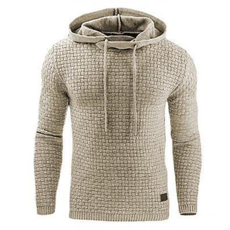 Men's Waffle Solid Color Hoodie Sweater