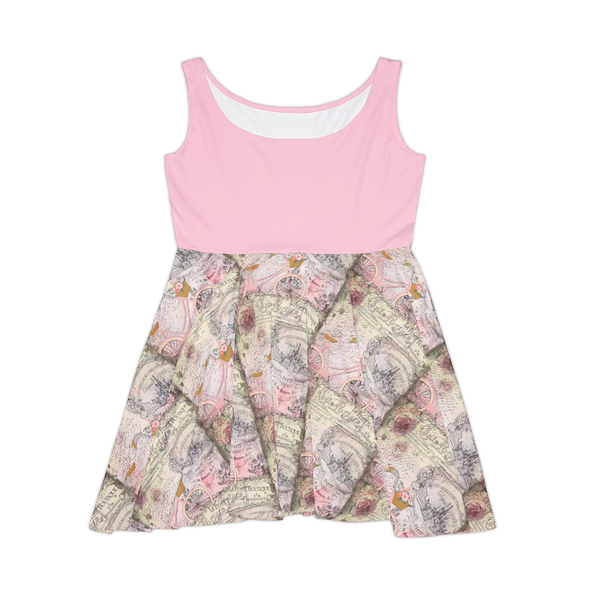 Women's Pink Fashionable Paris Short Skater Dress