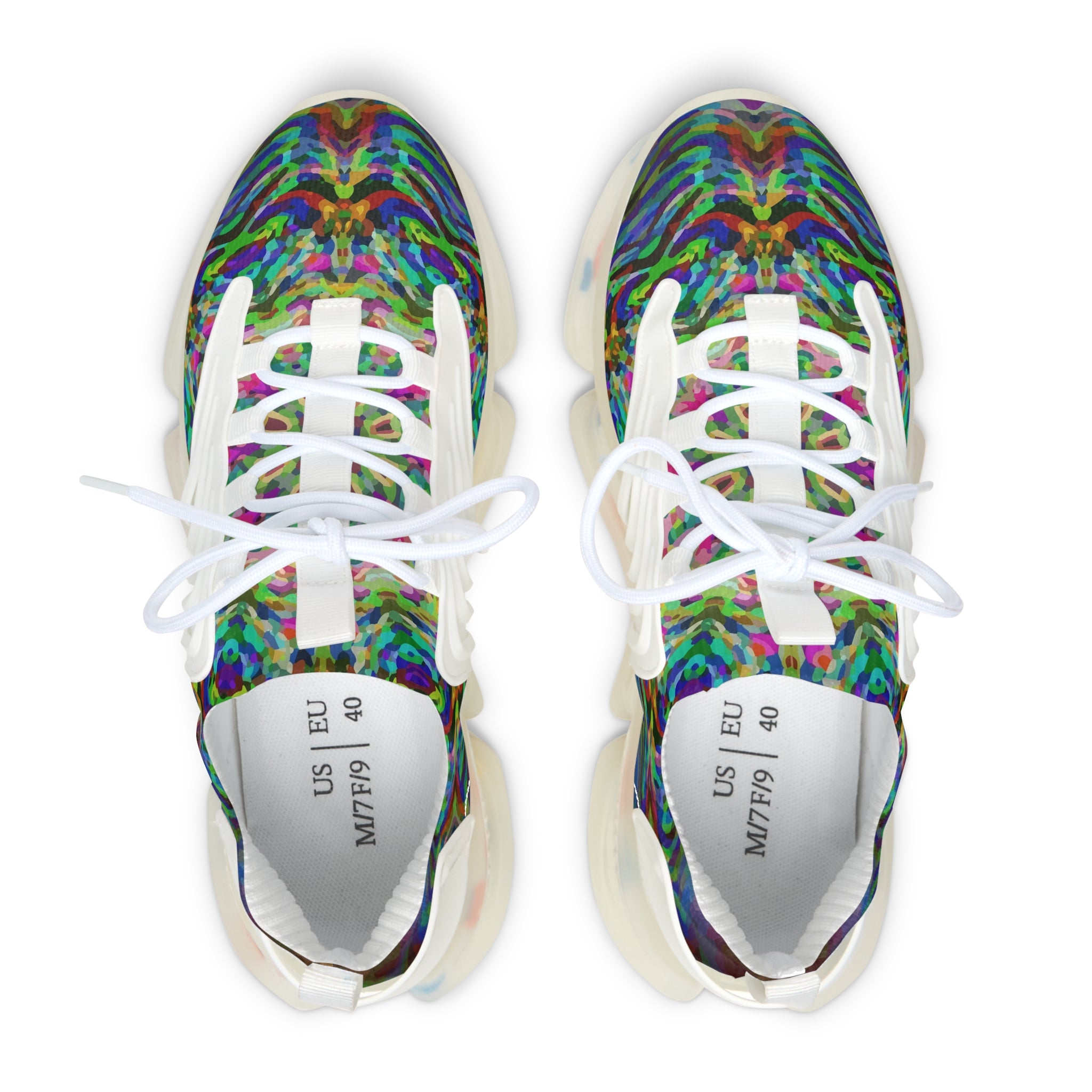 Women's Teal Watercolors Mesh Sneakers