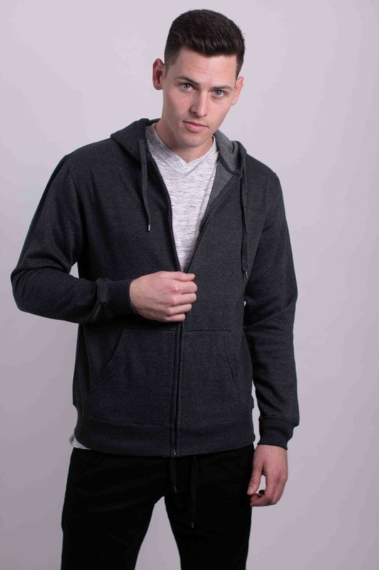 Men's Full Zipper Fleece Hoodie