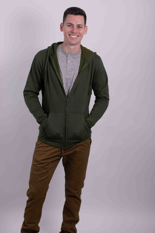 Men's Full Zipper Fleece Hoodie