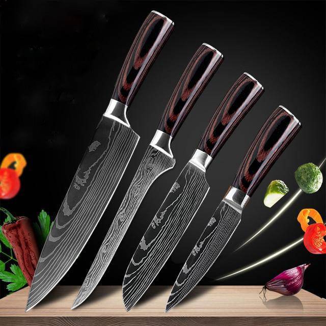 Decorative Chef Stainless Steel Kitchen Knife Set