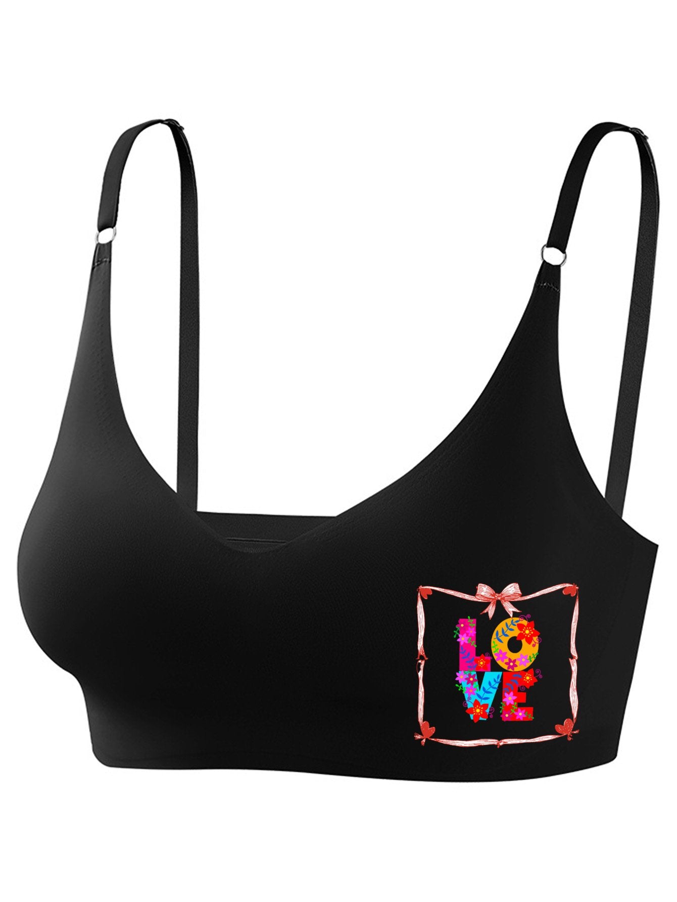 Floral LOVE Seamless Bra for Women (Made in USA)