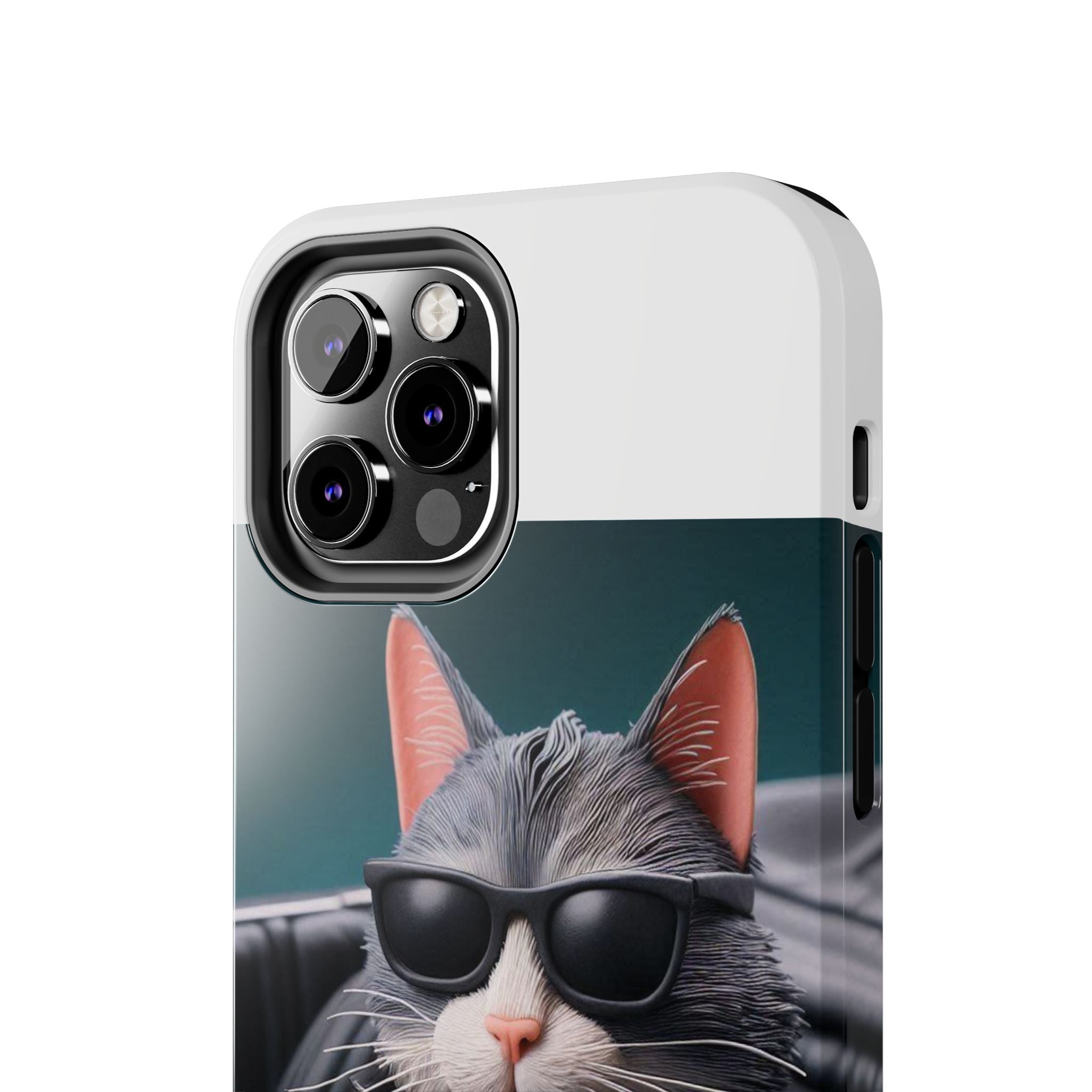 Cool Cat in Leather Jacket Driving Car Mobile Phone Case