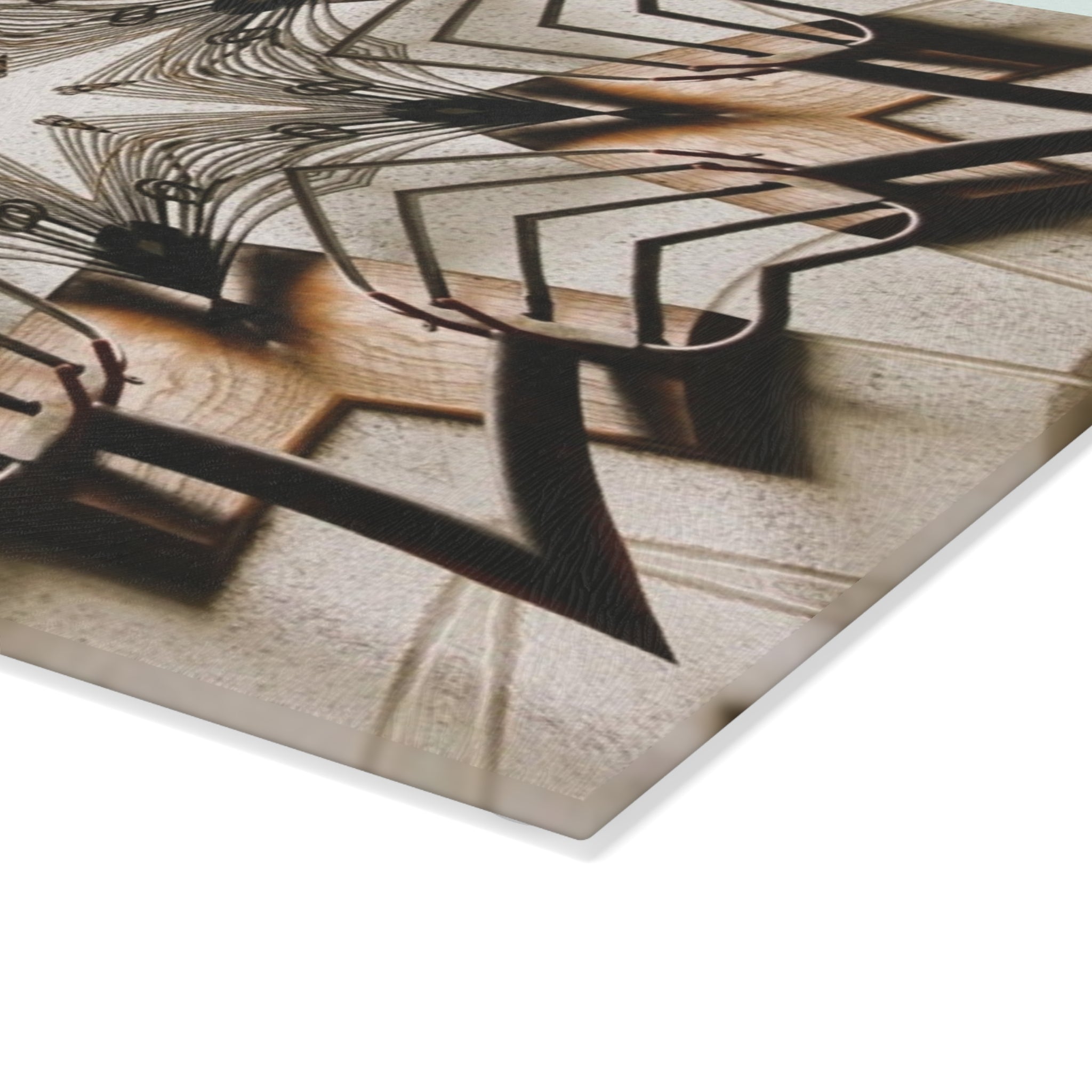 Brown & Beige Star Design Glass Cutting Board