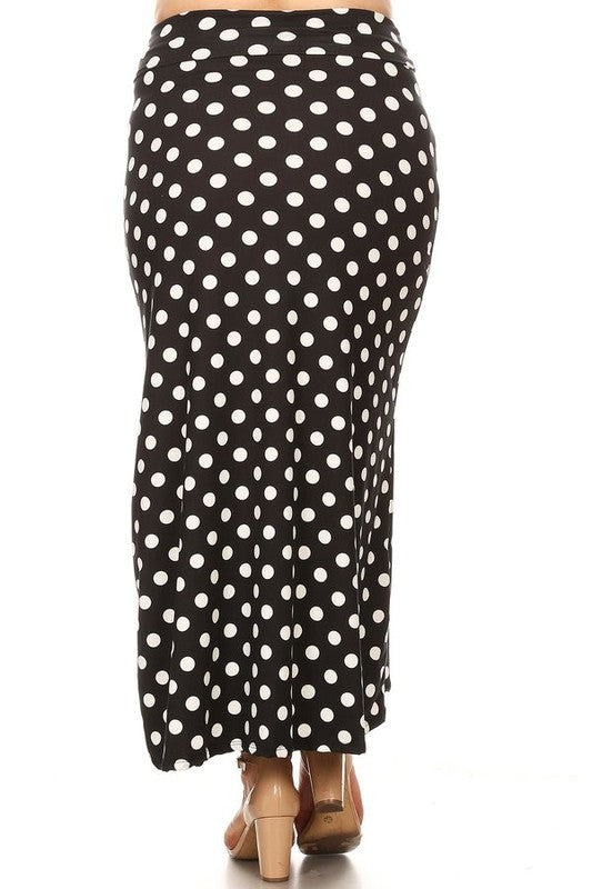 Women's Plus Size Polka Dot Maxi Skirt