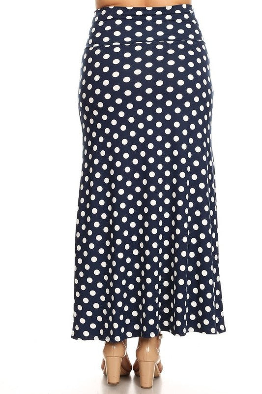 Women's Plus Size Polka Dot Maxi Skirt