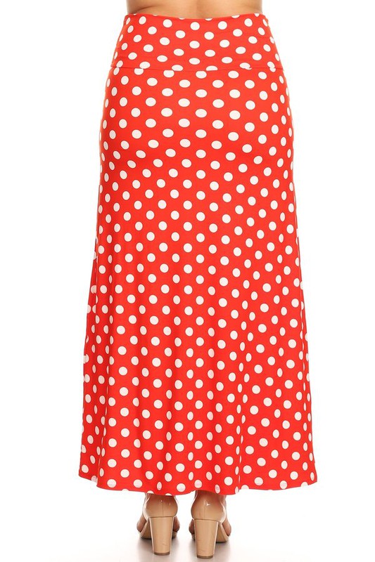 Women's Plus Size Polka Dot Maxi Skirt