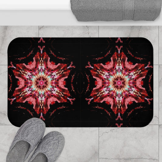 Red Star Pattern Bath Mat